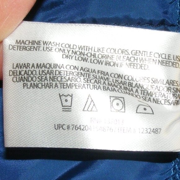 ORVIS Coat, L, Blue, Quilted Body, Zipper front, Pockets, Long sleeve - Picture 13 of 14